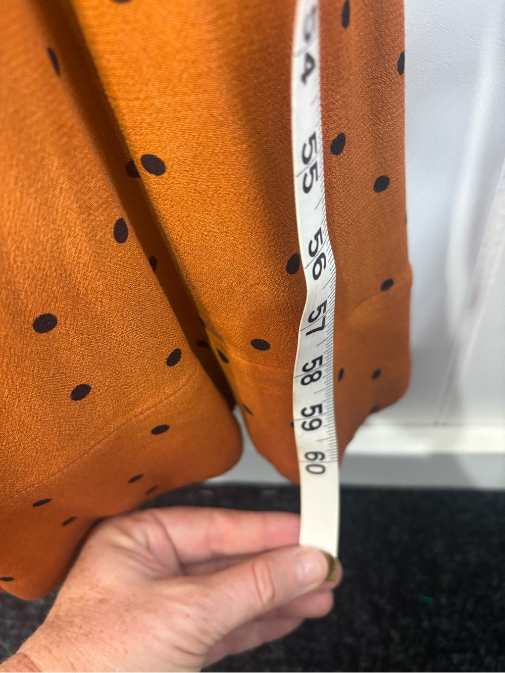 Free People Rust Orange Polka-Dot Spaghetti-Strap Wide-Leg Jumpsuit - Picture 14 of 16